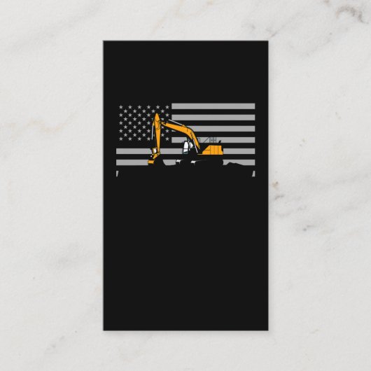 American Flag Excavator US Flag Construction Visitenkarte (Vorderseite)