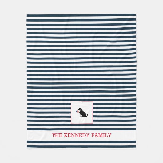 American Flag FAMILY NAME Patriotic Fun Fleecedecke (Vorderseite)