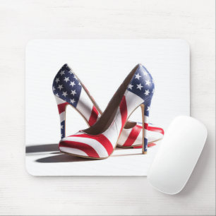 American Flag Fashion Pumps Mousepad