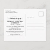 American Flag Feier Life Foto Beerdigung Einladungspostkarte (Rückseite)