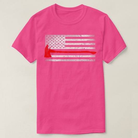 American Flag Fight Red Ax Patriotica Fire T-Shirt (Design vorne)