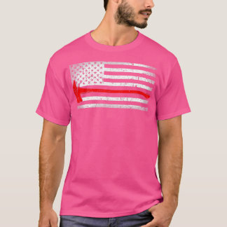 American Flag Fight Red Ax Patriotica Fire T-Shirt
