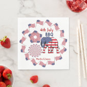 American Flag Fireworks Elephant 4. Juli Party Serviette (Beispiel)