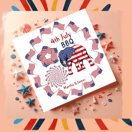 American Flag Fireworks Elephant 4. Juli Party Serviette
