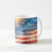American flag. Fireworks. Kaffeetasse (VorderseiteRechts)