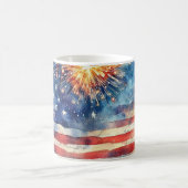 American flag. Fireworks. Kaffeetasse (Mittel)