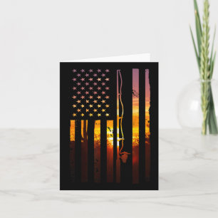 American Flag Fisherman Funny B Fishin Karte