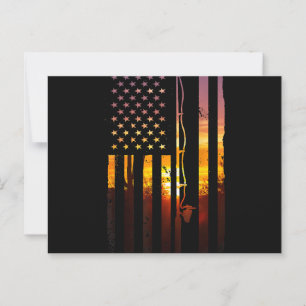 American Flag Fisherman Funny Bass Fis Postkarte