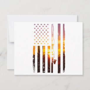 American Flag Fisherman Funny Bass Fis Save The Date
