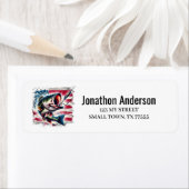 American Flag Fishing Address Label (Insitu)