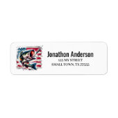 American Flag Fishing Address Label (Vorne)