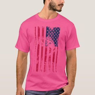 American Flag Fishing Angler Rod Pole Lure Fish T-Shirt