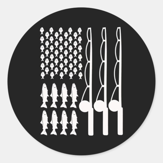 American flag fishing design for men women runder aufkleber (Vorderseite)