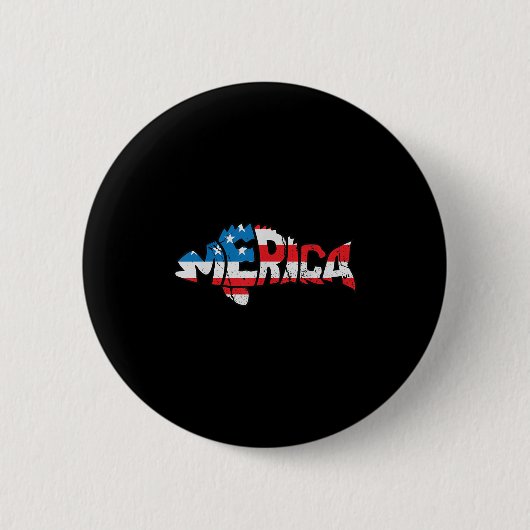 American Flag Fishing Lovers Fisherman Funny Fishi Button (Vorderseite)