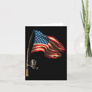 American Flag Fishing Lovers Fisherman Funny Fishi Karte
