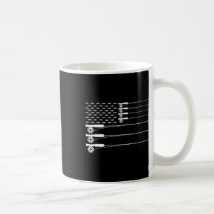 American Flag Fishing Rod Trout Patriot Men T Kaffeetasse