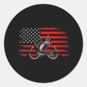 American Flag Fishing Runder Aufkleber (Vorderseite)