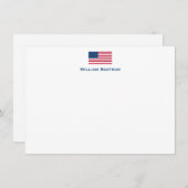 American Flag Flat Note Card Mitteilungskarte (Vorne/Hinten)
