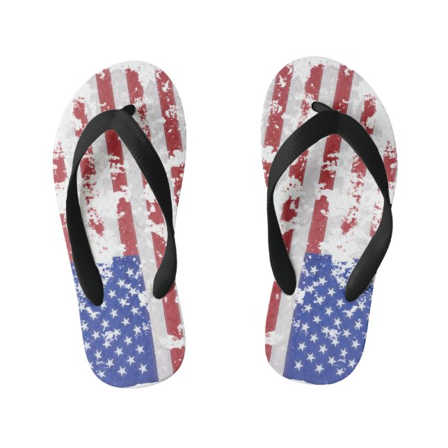 American Flag Flip Flops Kinderbadesandalen (Fußbett)
