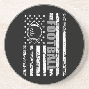 American Flag Football Patriotic Football Getränkeuntersetzer