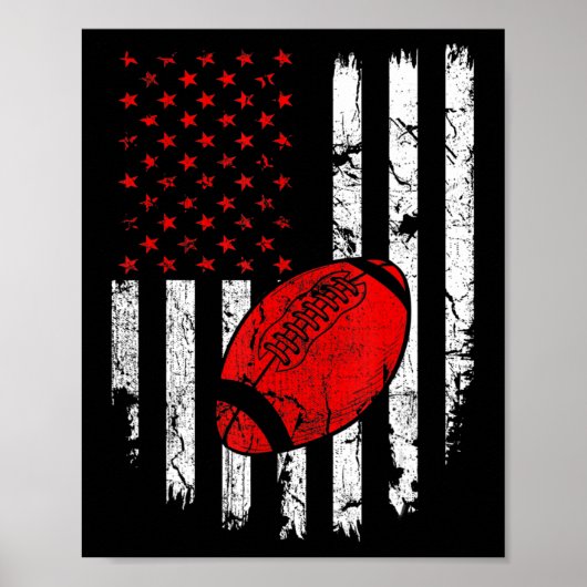 American Flag Football USA Patriotic Sport Lover C Poster (Vorne)