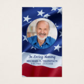 American Flag Foto Militärische Beerdigungskarte (Vorderseite)