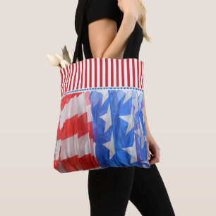 American Flag Foto mit rotem Streifen Tasche