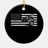 American Flag Four Wheeler Quad Men ATV Riding Keramik Ornament (Vorne)