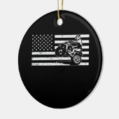 American Flag Four Wheeler Quad Men ATV Riding Keramik Ornament (Links)