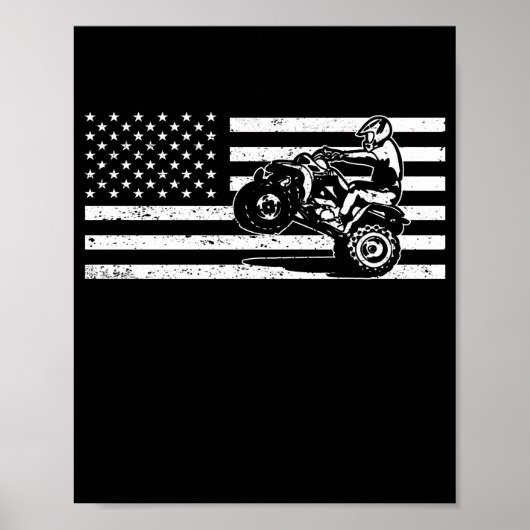American Flag Four Wheeler Quad Men ATV Riding Poster (Vorne)