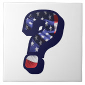 American Flag Frage Mark LG Foto Keramik Tile Fliese (Vorderseite)