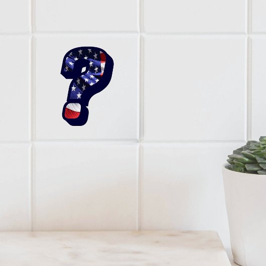 American Flag Frage Mark LG Foto Keramik Tile Fliese