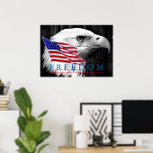 American Flag Freedom Eagle Eye Poster (Heimbüro)