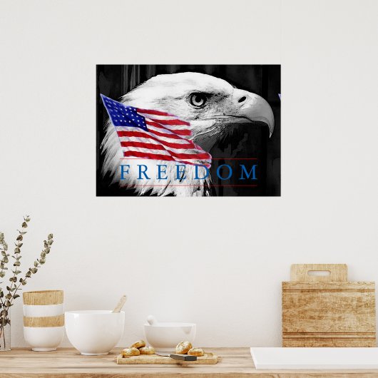 American Flag Freedom Eagle Eye Poster (Küche)
