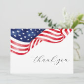 American Flag Funeral Thank You Cards Dankeskarte (Stehend Vorderseite)