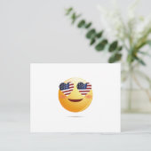 American Flag Funny Emoji Postkarte (Stehend Vorderseite)