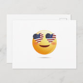 American Flag Funny Emoji Postkarte (Vorne/Hinten)