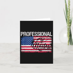 American Flag Funny Fishing Retro Beruflich Mas Karte