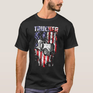 American Flag für Lkw-Fahrer T-Shirt