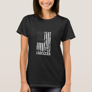 American Flag Fußball Rustikal Beunruhigt Patrioti T-Shirt