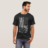 American Flag Garage Tools Proud Carpenter USA T-Shirt (Vorne ganz)