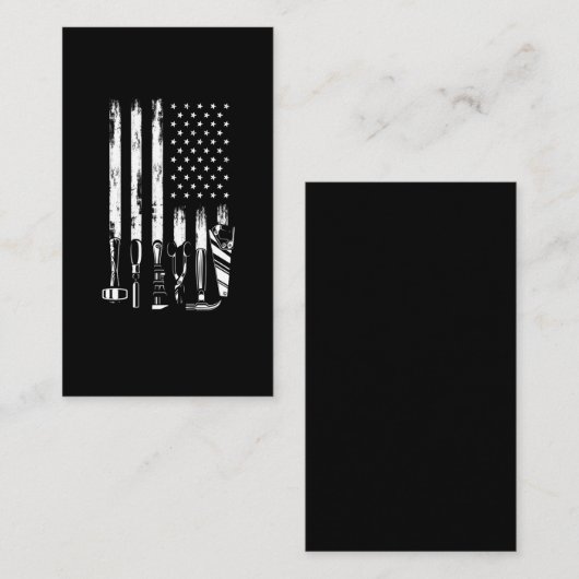 American Flag Garage Tools Proud Carpenter USA Visitenkarte (Vorne/Hinten)