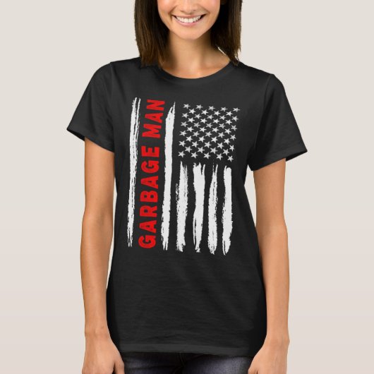 American Flag Garbage Man US USA Flag T-Shirt (Vorderseite)