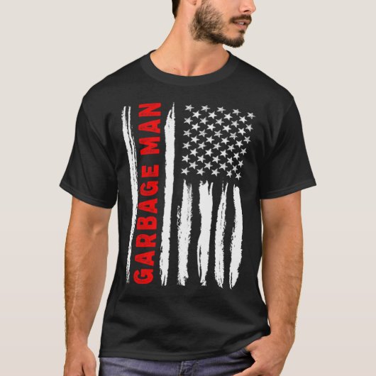 American Flag Garbage Man US USA Flag T-Shirt (Vorderseite)