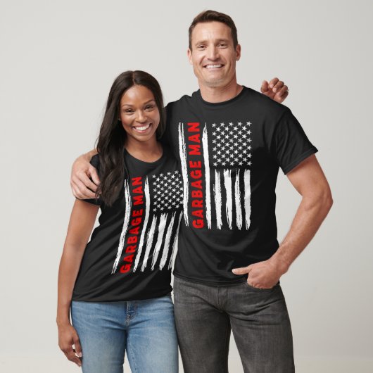 American Flag Garbage Man US USA Flag T-Shirt (Unisex)