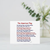 American Flag Gedicht Postcard Postkarte (Stehend Vorderseite)