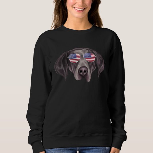 American Flag German Shorthaired Pointer Dog Ameri Sweatshirt (Vorderseite)