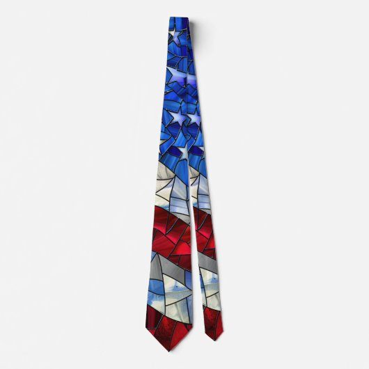 American Flag gesteinigtes Glas Neck Tie Krawatte (Vorderseite)