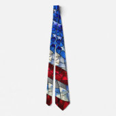 American Flag gesteinigtes Glas Neck Tie Krawatte (Rückseite)