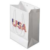 American Flag Gift Bag USA Patriotic Mittlere Geschenktüte (Vorderseite Schrägansicht)